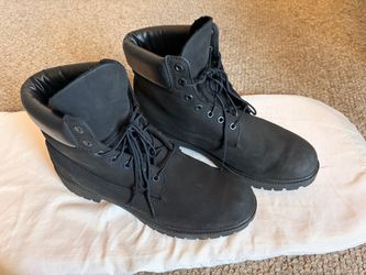 Timberland 6-Inch Black Nubuck Boots size 11