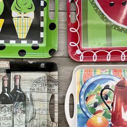 (4) Melamine Serving Trays