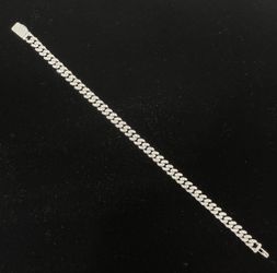 ESCLAVA MIAMI CUBAN, CON MONSSANITE, PLATA 9.25