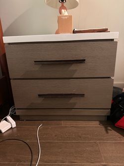 Parker House Pure Modern 2-Drawer Nightstand, featuring a quartz top and integrated under-base lighting