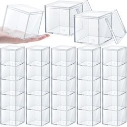 30 Pieces Clear Acrylic Box with Lid Plastic Clear Acrylic Square Cube Acrylic Display Boxes