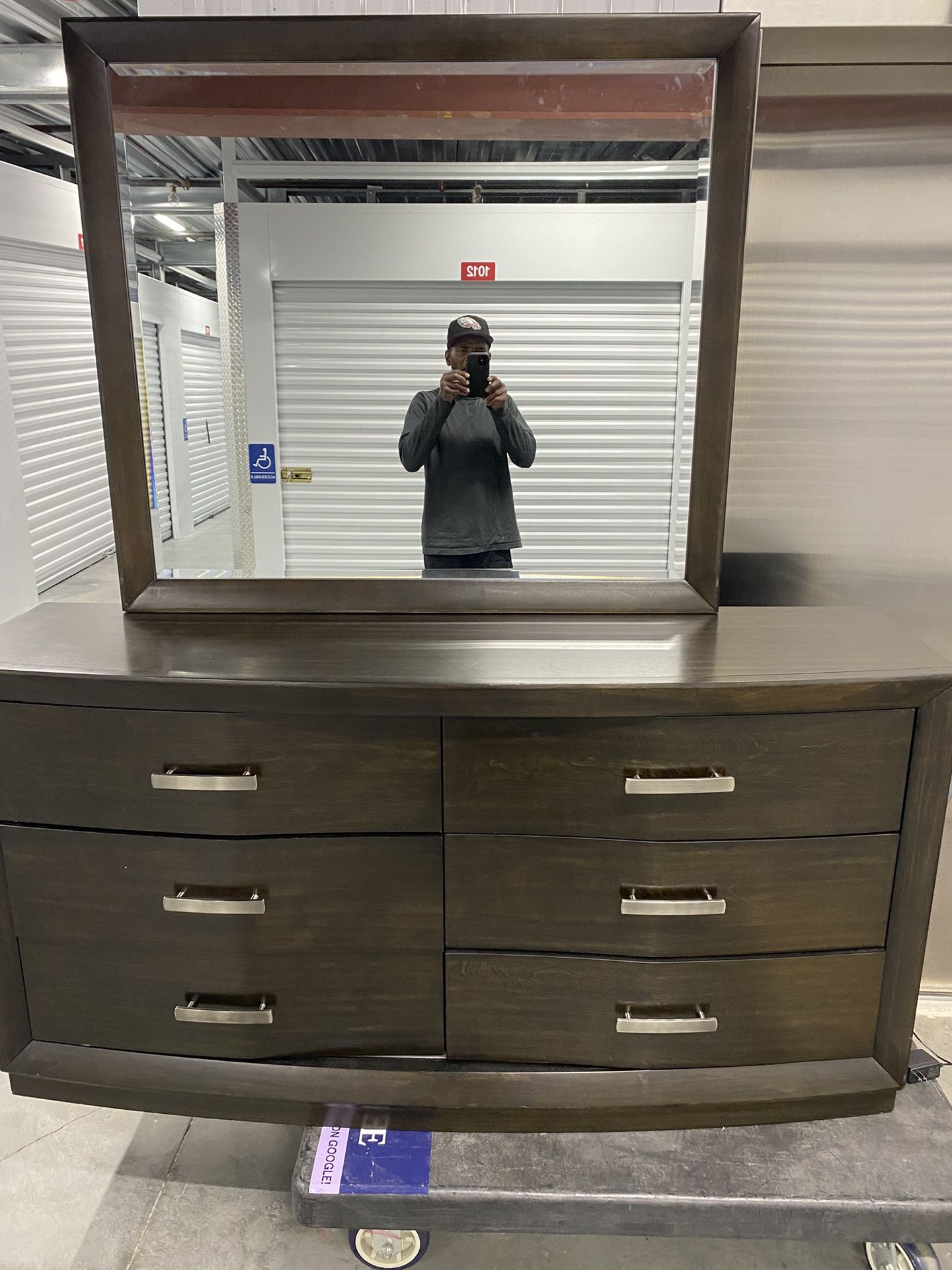 Six drawer dresser with lights in each drawer with mirror 250 66 x 34
