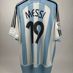 Messi Argentina 2006 world cup soccer jersey retro