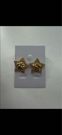 Gold Star Crystal Stud Earrings
