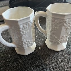 2 Glass Mugs 