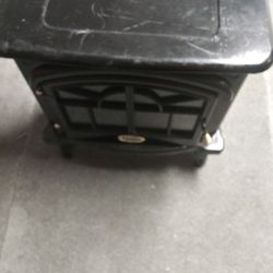 Black Fireplace Metal Stand With Storage Compartment