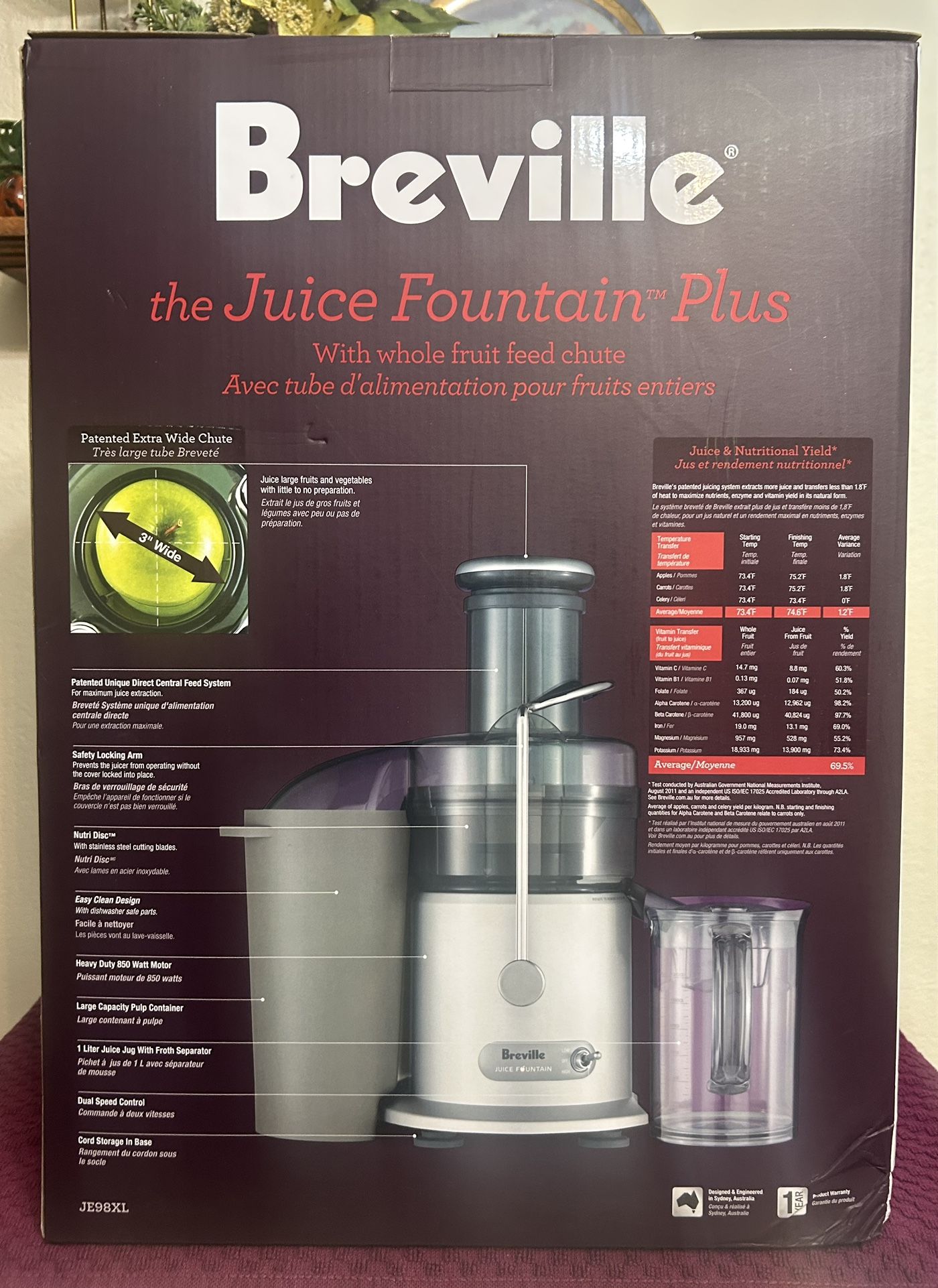 Breville Juice Fountain Plus, #JE98XL ~ NEW