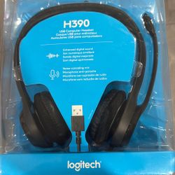 Logitech H390 Wired USB Headset – Noise Canceling Mic & In-Line Controls 