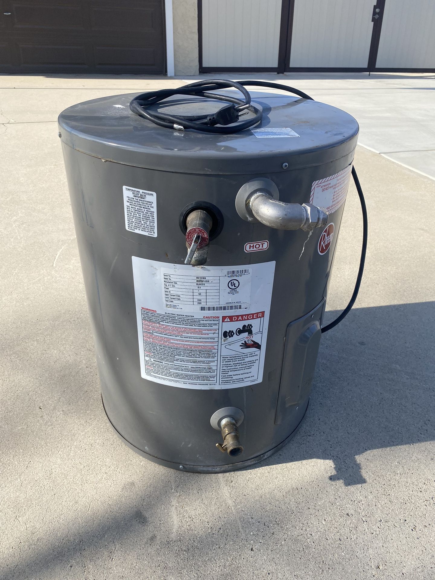 Natural Gas 20 Gallon Gas Hot Water Heater Electric 20 Gallon