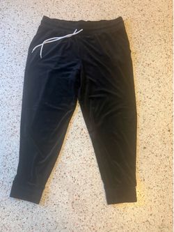 Women’s Black Solid Polyester Jogger Pants XXXL Regular Drawstring
