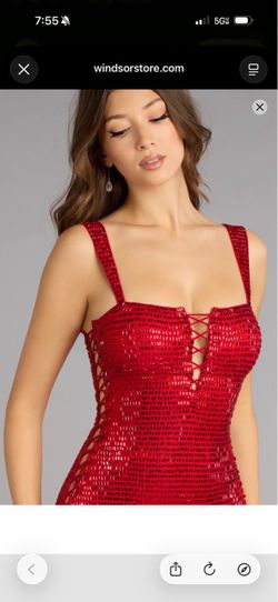 Red mini dress