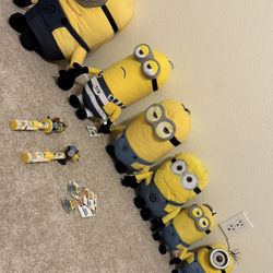 Minion Lot Plush Yellow Stuffed Animals, Keychains, Toys