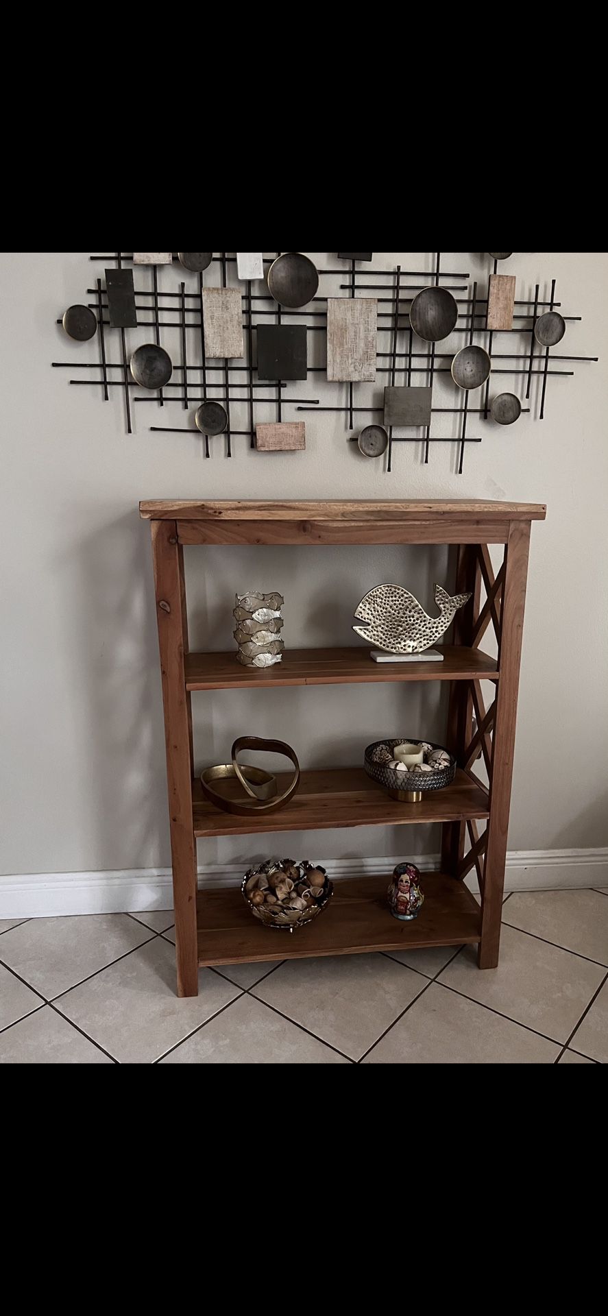 Wood Bookcase / Shelf  ( Decorations Not Included)