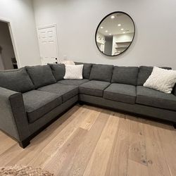 Modern Charcoal Grey Sectional Sofa