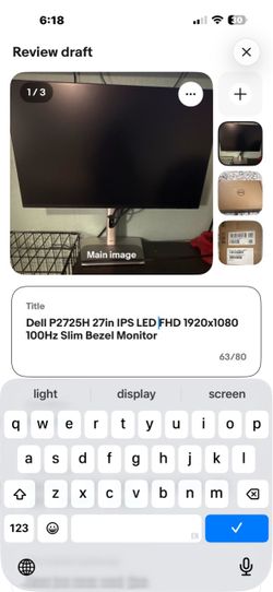 Dell P2725H 27in FHD IPS Monitor