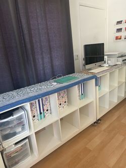 Office Storage shelves on wheels x 2