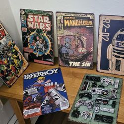 Vintage Style Metal Signs - Star Wars, Disney, Nintendo 