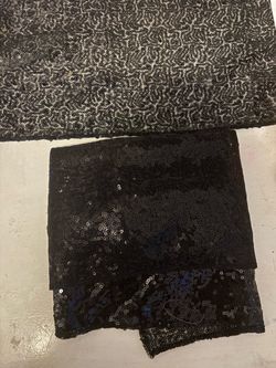 3 Black Glitter Table Runner 102in