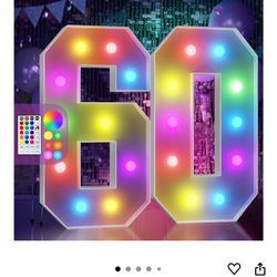 60 led numbers for birthday
