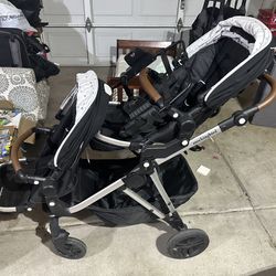 Mokingbird Double Stroller With Car Seat Attachment 