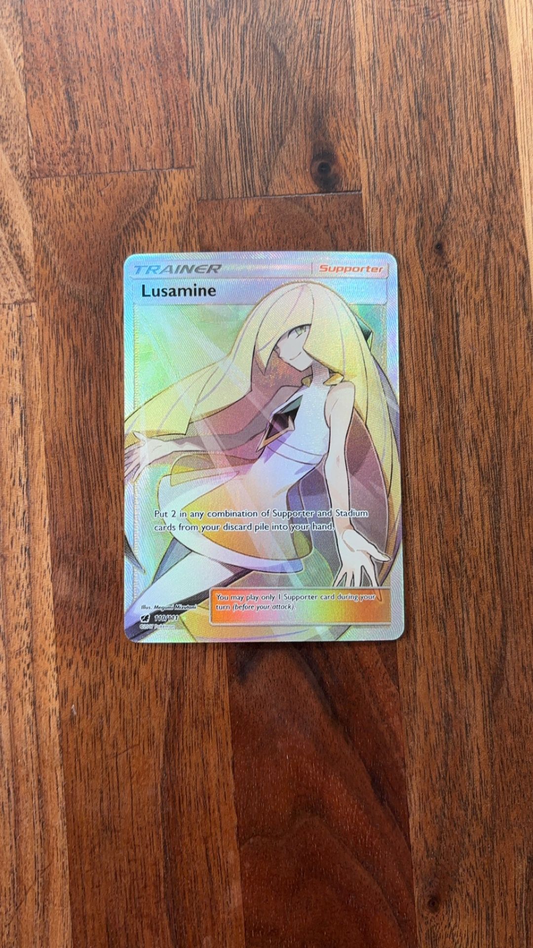 Pokemon Card Lusamine 110/111 Crimson Invasion Full Art Ultra Rare