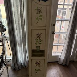 Vintage Hand-Painted Floral Folding Room Dividers (Set of 2)