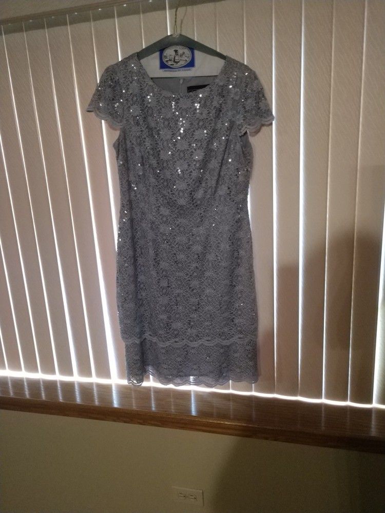 Sequin, Silver Dress...Dressy Size 10