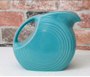RETIRED Fiesta Turquoise Large Disc Pitcher