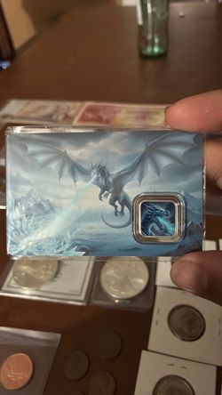 Ice Dragon Silver Bar Art Card