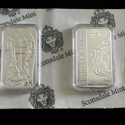 One ounce Scottsdale mint bricks plata Pura silver