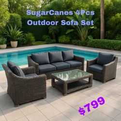 SugarCanes 4 Pcs Outdoor Sofa Set
