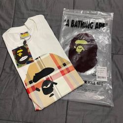 White Burberry Bape Size L 50$