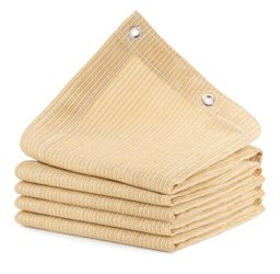 Sun Shade Cloth, 8' x 8' For Patio with 90% UV & Heat Resistant HDPE, Wheat Material