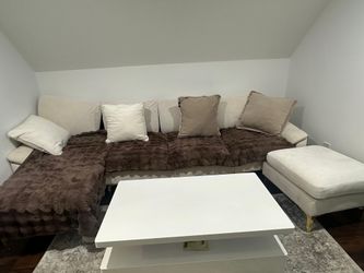 sofa and table, carpet