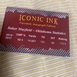 Baker Mayfield Iconic Ink Veteran Auto