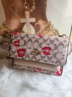 C-Signature Crossbody Bag with Lip Print