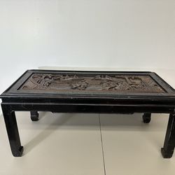 Antique Carved Wood Coffee Table 40×18×18