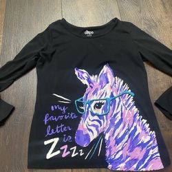 Girls Black And Purple Zebra Pajama Shirt Size 10/12 By Circo #16