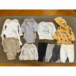Unisex Newborn Baby Bodysuits Tops Pants Cotton Carter's Gerber Skip Hop 11pc