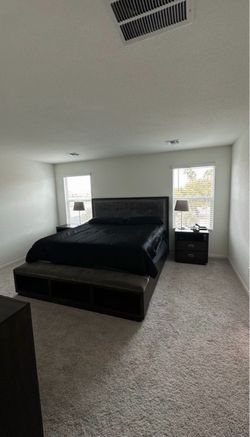 King size bed set Dark Brown