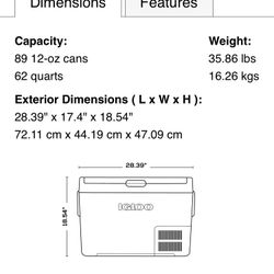 ICF 60 Igloo Electric Cooler