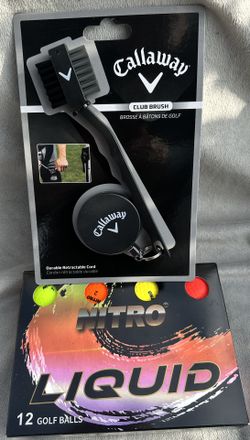 Callaway Retractable Club Brush Plus 12 Golf Balls