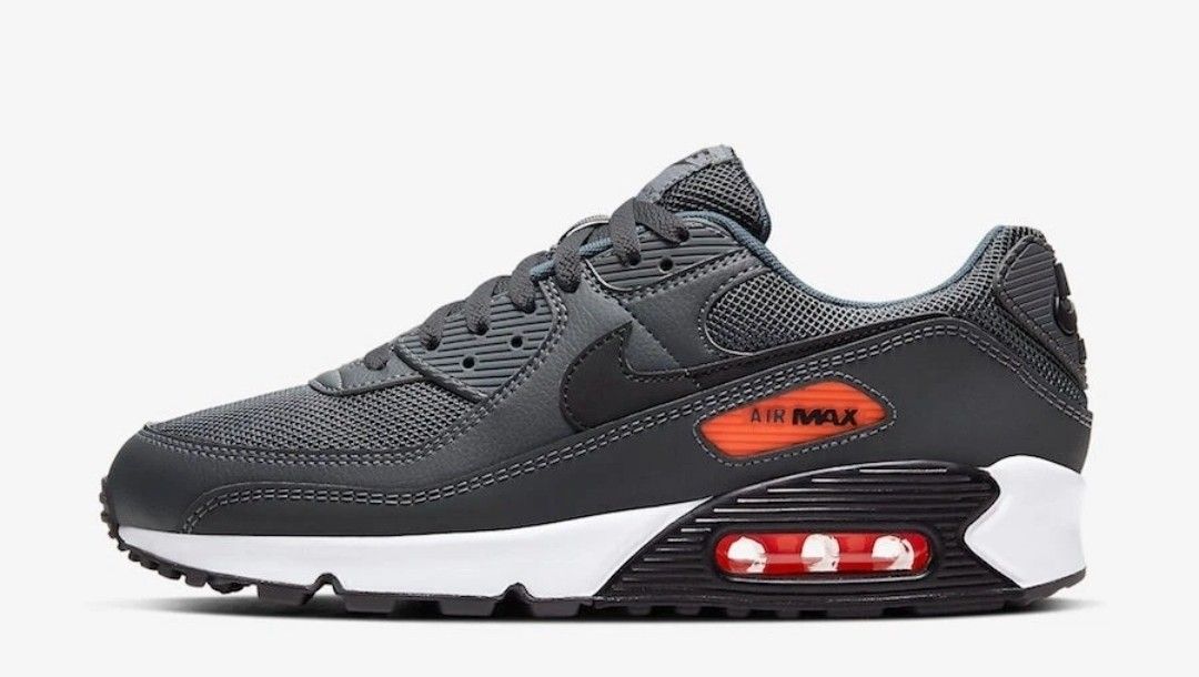Nike Air Max 90 in Grey with Bright Orange Men Size 13  Shoes