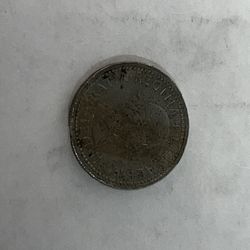 1962 British Coin 1 Pence Queen Elizabeth II Dei Gratia Regina