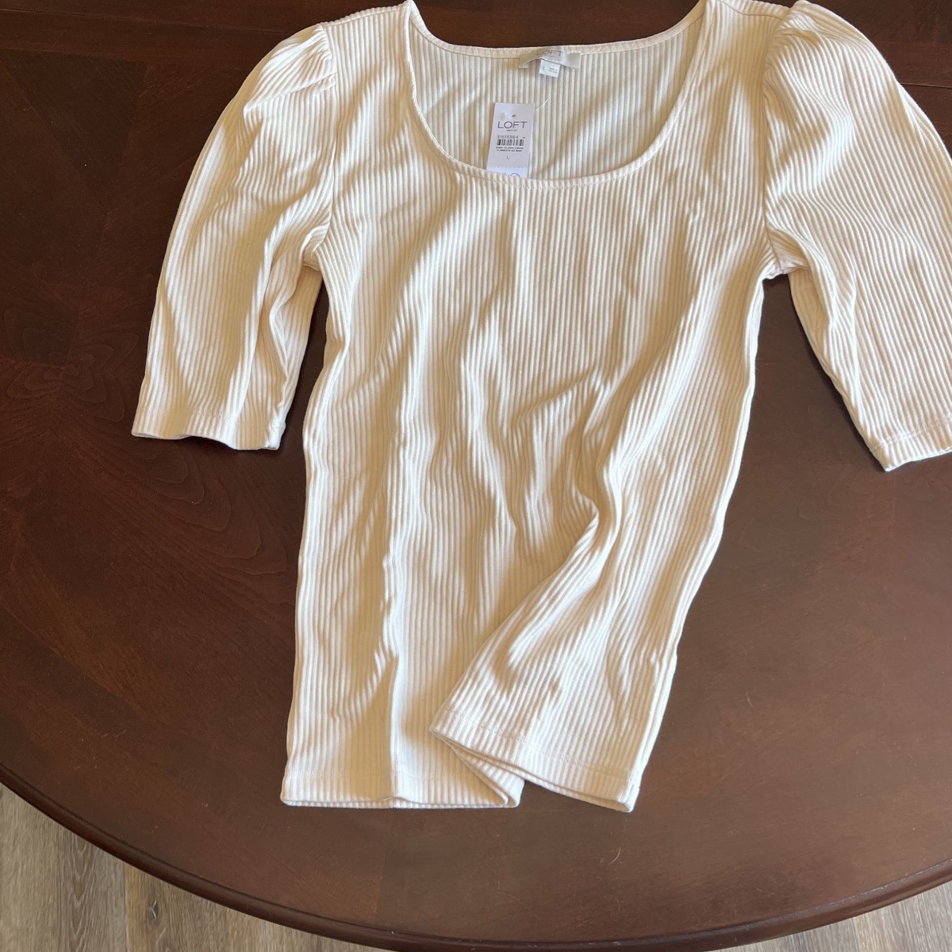 New Loft Cream Shirt Size Large
