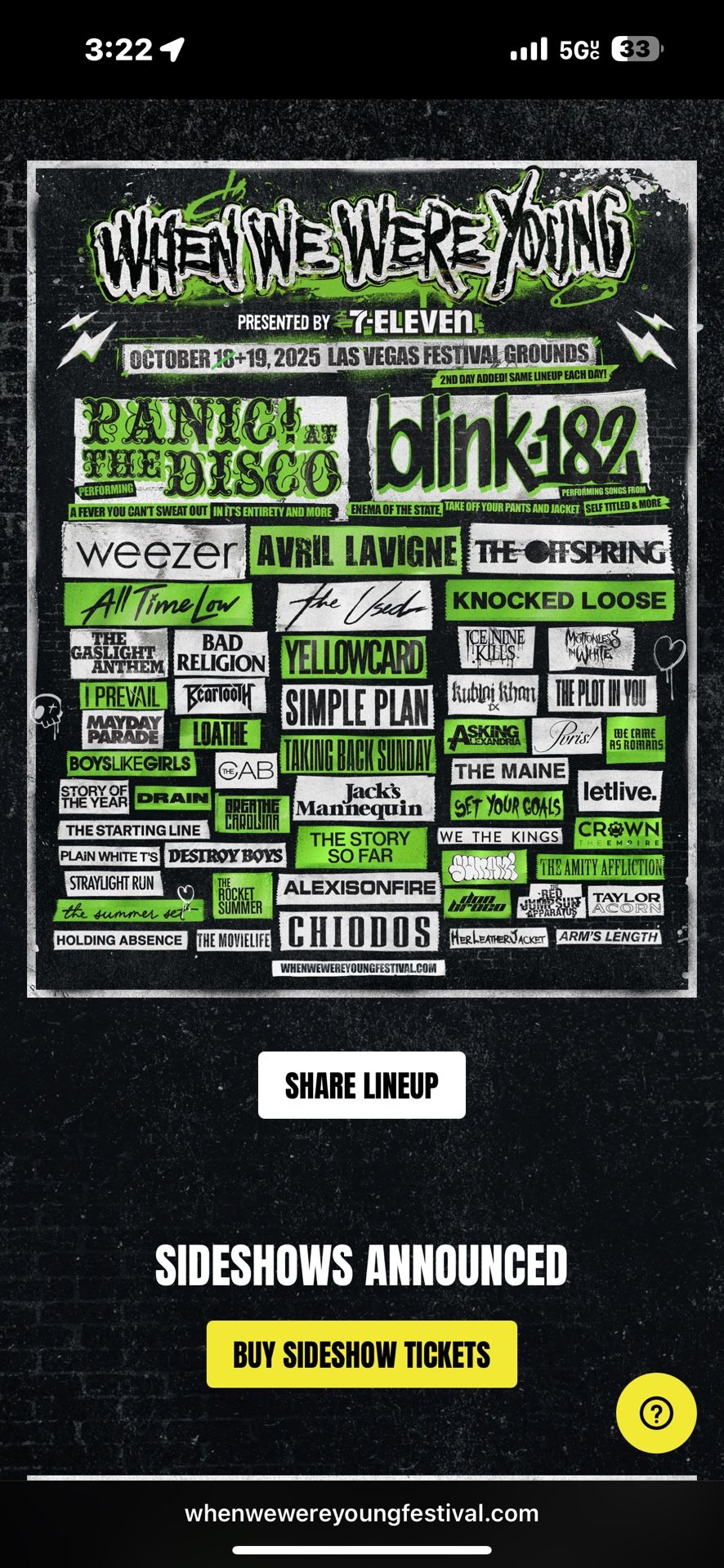 When We Were Young Tickets VIP (x3)