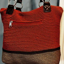 Lina Cinnamon Crocheted Purse Lina