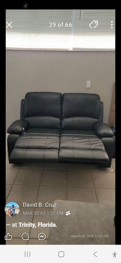 New leather couch set and dining table with chairs