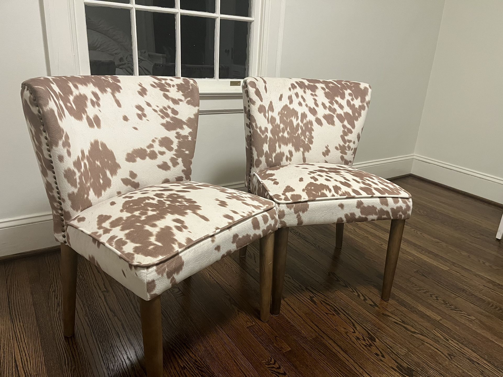 World Market - Tan Cow Print Chairs
