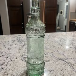 Decorative Green Glass Bottle